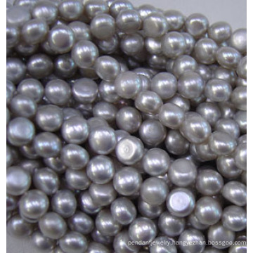 Button Pearl, Round Flat Pearl, Freshwater Pearl (BU10)